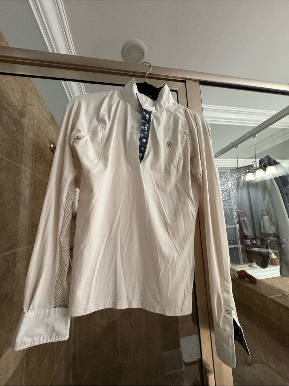 Ariat Cream Show Shirt with Navy Floral Placket